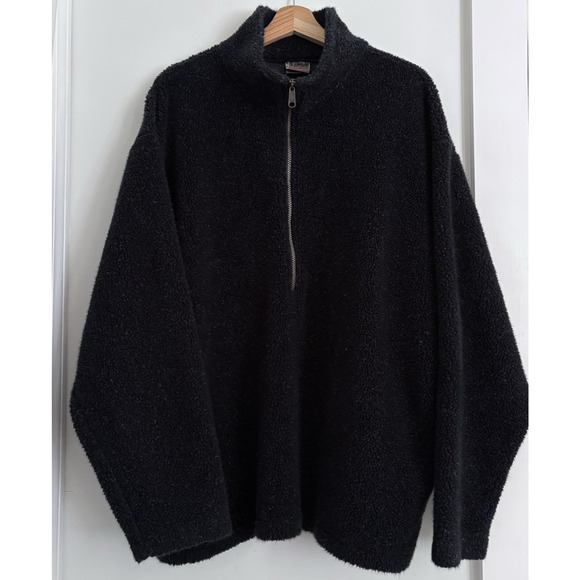 Eastern Mountain Sports Other - VTG EMS Mens XL Black Sherpa Fleece Jacket Quarter Zip Pullover Sweater Outdoor